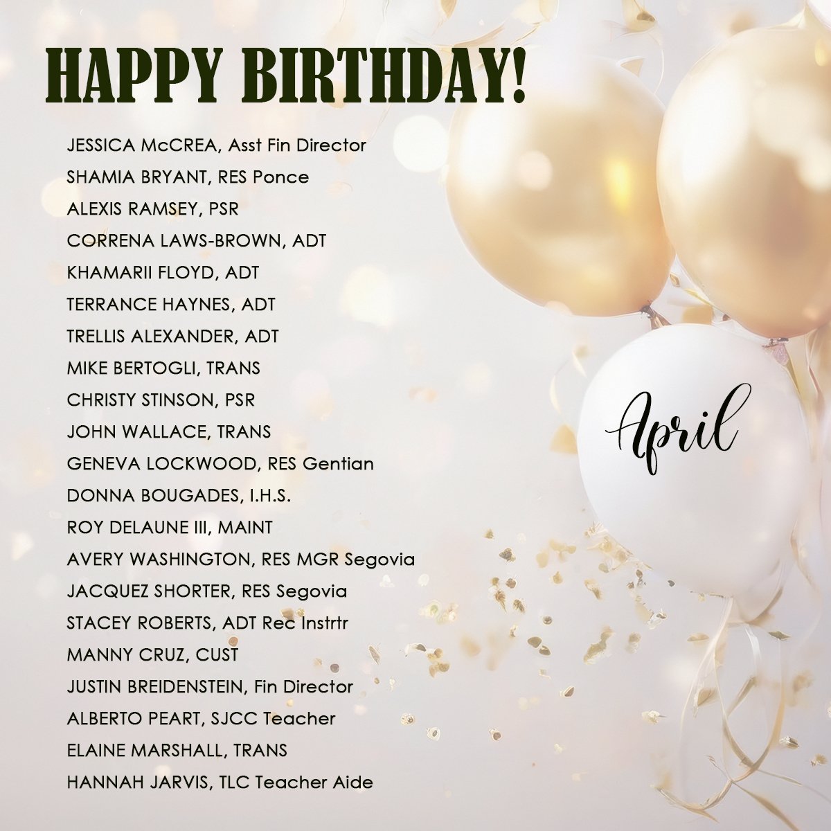 April Bdays
