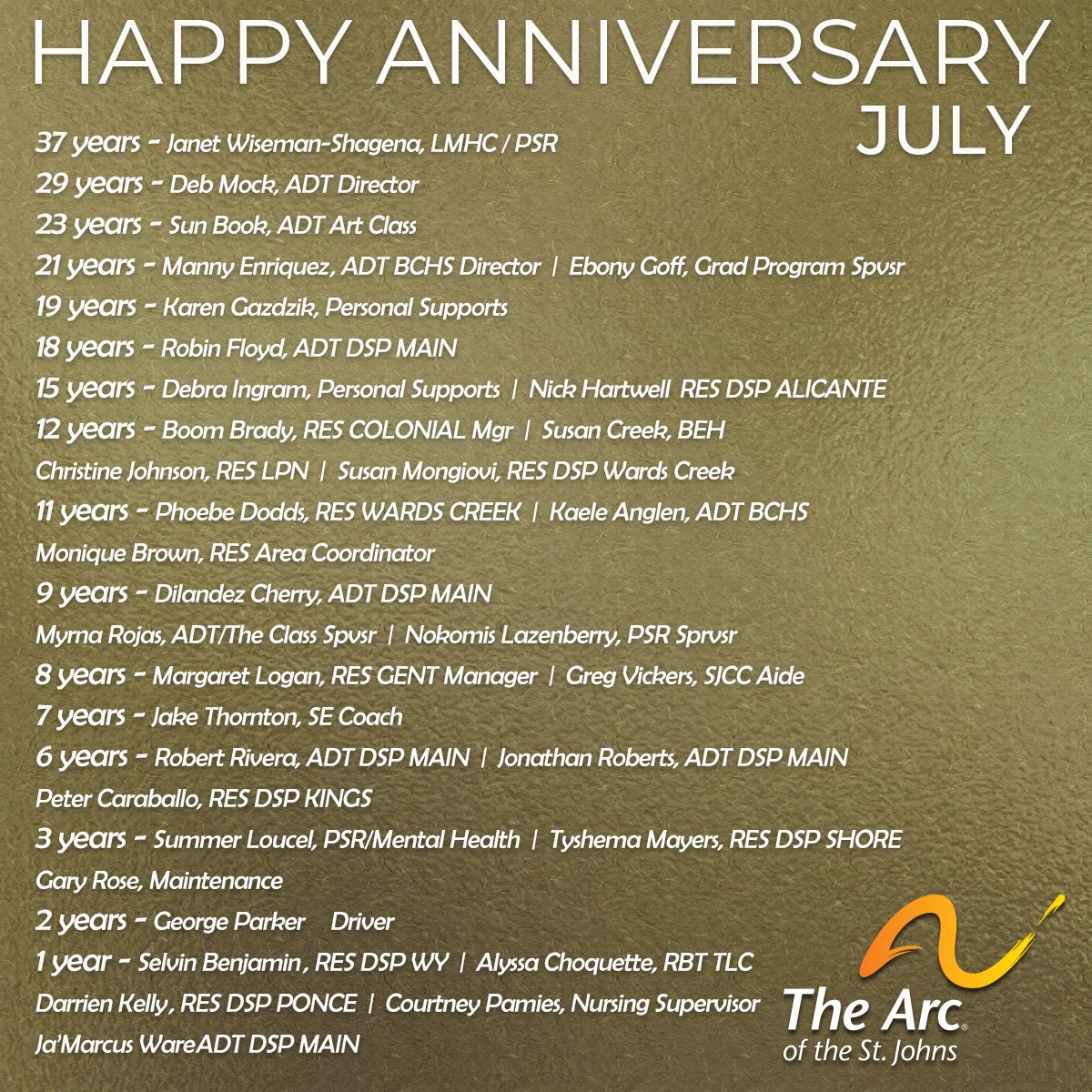 July Anniversaries